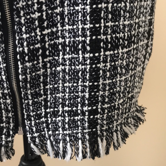 B&W Tweed Front Zip Skirt - Picture 5 of 11